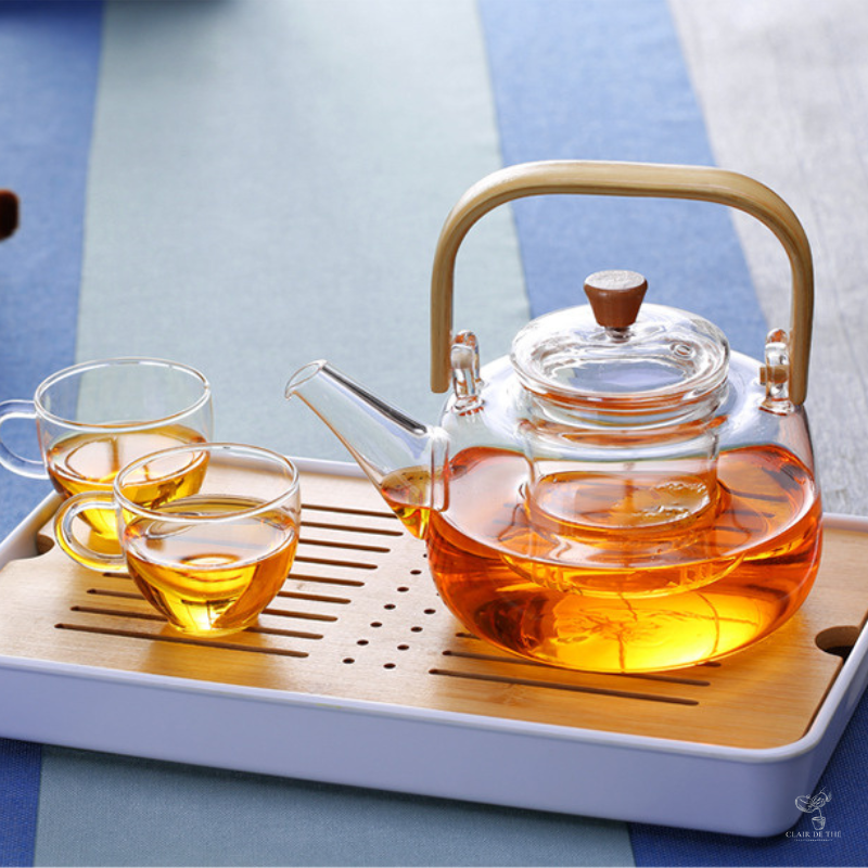 Théière Sakura – Théière en verre borosilicate transparente (800ml-1L)
