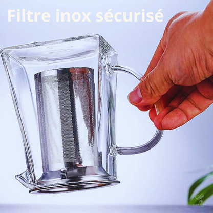 Théière Alma – Théière en verre borosilicate avec infuseur inox (350 ml – 950 ml)