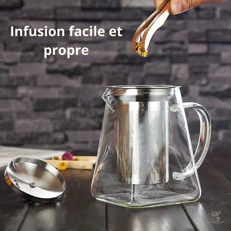 Théière Alma – Théière en verre borosilicate avec infuseur inox (350 ml – 950 ml)