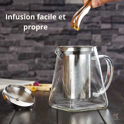 Théière Alma – Théière en verre borosilicate avec infuseur inox (350 ml – 950 ml)
