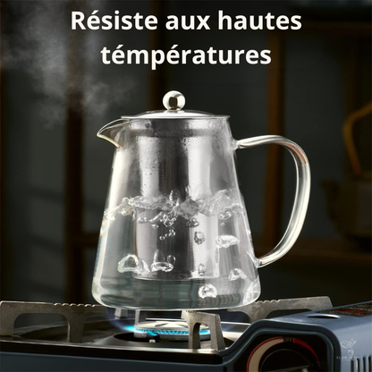 Théière Élise – Théière en verre borosilicate transparente | Infuseur inox intégré