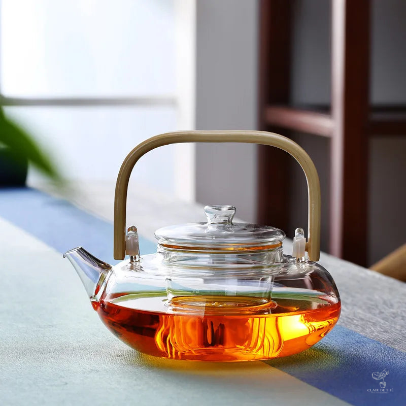 Théière Sakura – Théière en verre borosilicate transparente (800ml-1L)