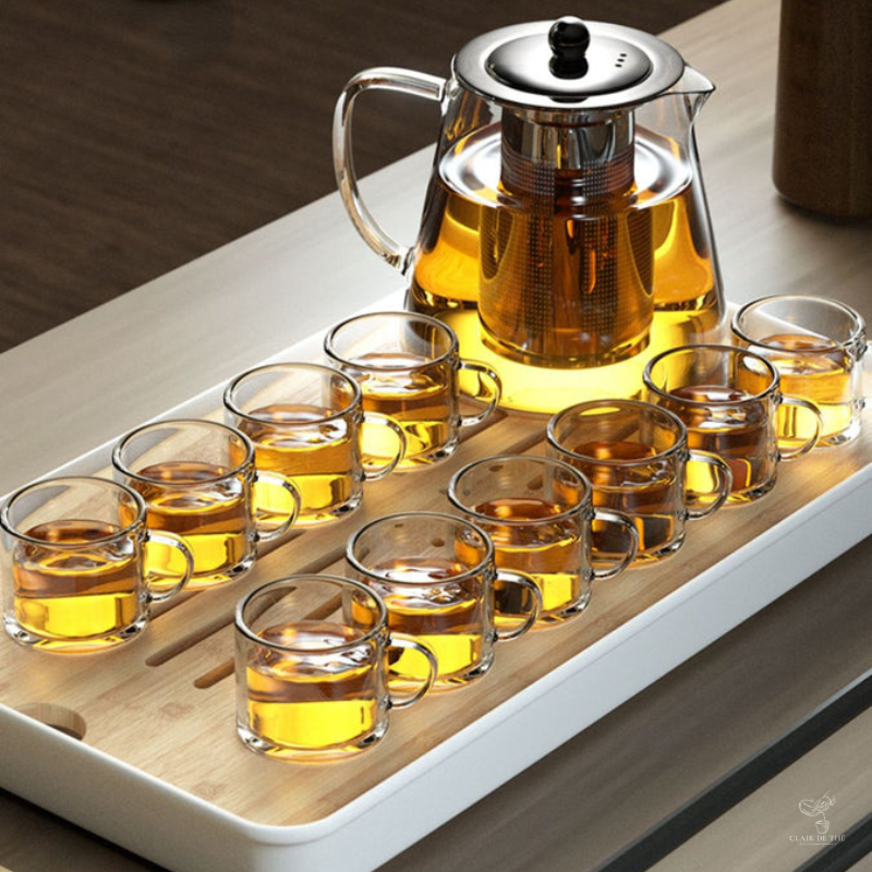 Théière Élise – Théière en verre borosilicate transparente | Infuseur inox intégré