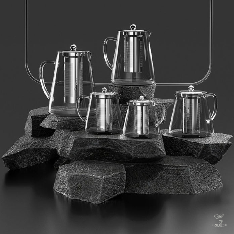 Théière Élise – Théière en verre borosilicate transparente | Infuseur inox intégré