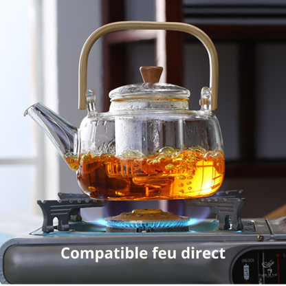 Théière Sakura – Théière en verre borosilicate transparente (800ml-1L)