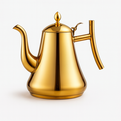 Théière Zahra – Théière marocaine en acier doré ou argenté (1 L – 1,5 L)