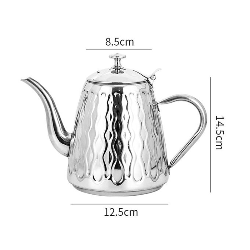 Théière Amina – Théière marocaine en acier inoxydable doré ou argenté (1 L)