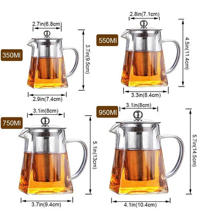 Théière Alma – Théière en verre borosilicate avec infuseur inox (350 ml – 950 ml)