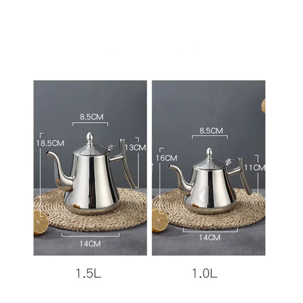 Théière Zahra – Théière marocaine en acier doré ou argenté (1 L – 1,5 L)