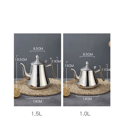 Théière Zahra – Théière marocaine en acier doré ou argenté (1 L – 1,5 L)