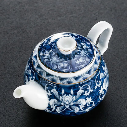 Théière Anastasia – Théière en porcelaine bleue artisanale (200 ml)