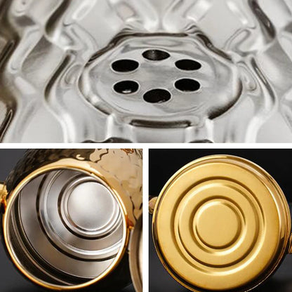 Théière Amina – Théière marocaine en acier inoxydable doré ou argenté (1 L)