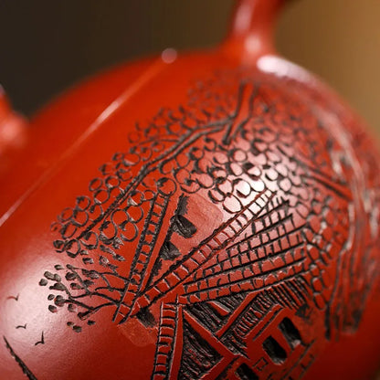 Théière Xishi Zisha – Théière en céramique d’argile violette Yixing | Sculptée à la main & pureté artisanale (149 ml)