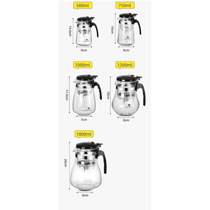 Théière Léna – Théière en verre borosilicate (500 ml – 1,8 L)