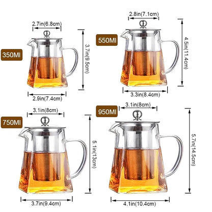Théière Alma – Théière en verre borosilicate avec infuseur inox (350 ml – 950 ml)