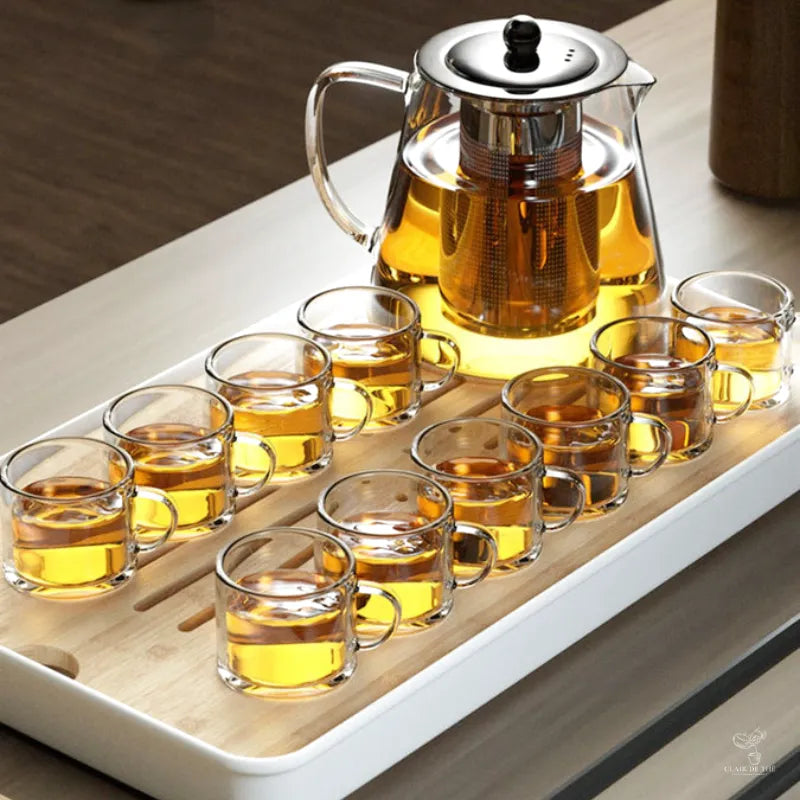 Théière Élise – Théière en verre borosilicate transparente | Infuseur inox intégré (450ml-1350ml)