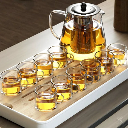 Théière Élise – Théière en verre borosilicate transparente | Infuseur inox intégré (450ml-1350ml)