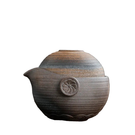 Théière Kazuki en céramique non émaillée, couvercle utilisable comme tasse