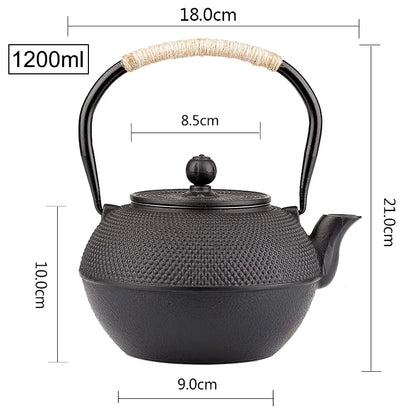 Théière Kuroha en fonte noire, vue supplémentaire