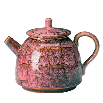 Théière Miyu en céramique émaillée, glaçure craquelée