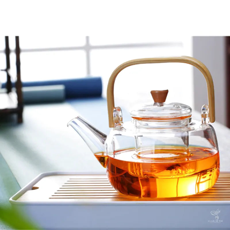 Théière Sakura – Théière en verre borosilicate transparente (800ml-1L)