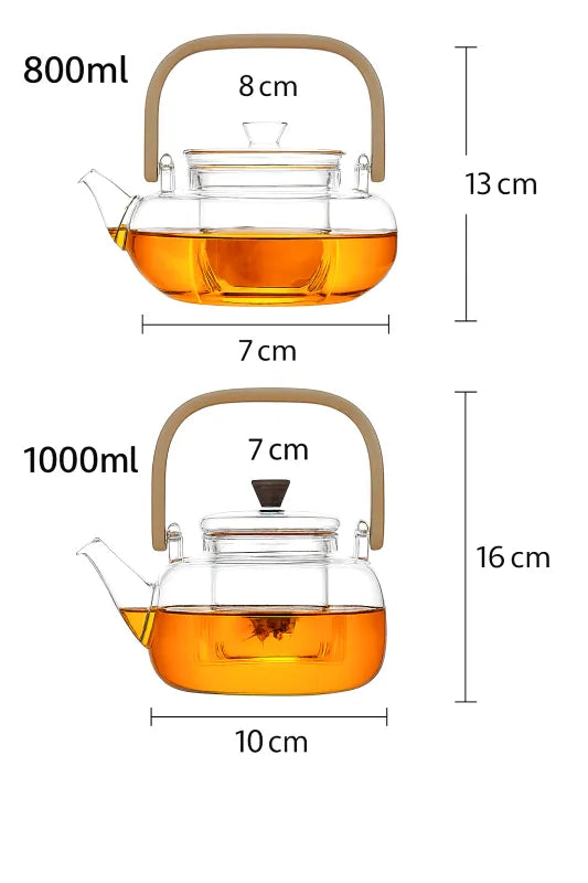 Théière Sakura – Théière en verre borosilicate transparente (800ml-1L)