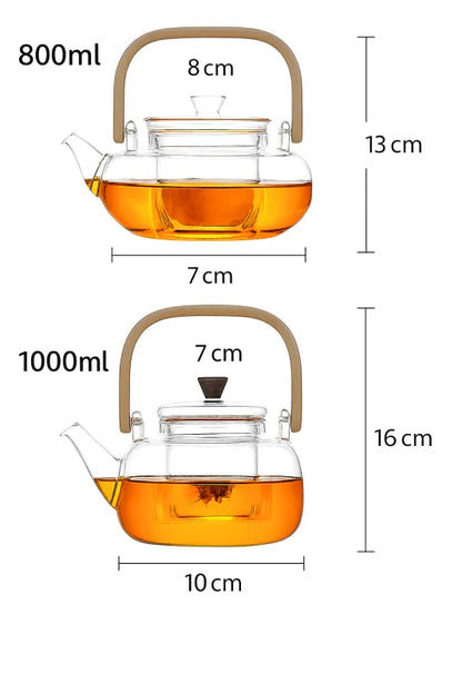Théière Sakura – Théière en verre borosilicate transparente (800ml-1L)