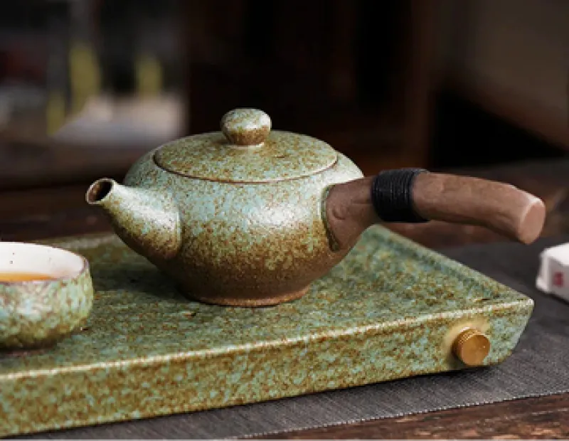 Théière Wabi Sabi, coloris vert