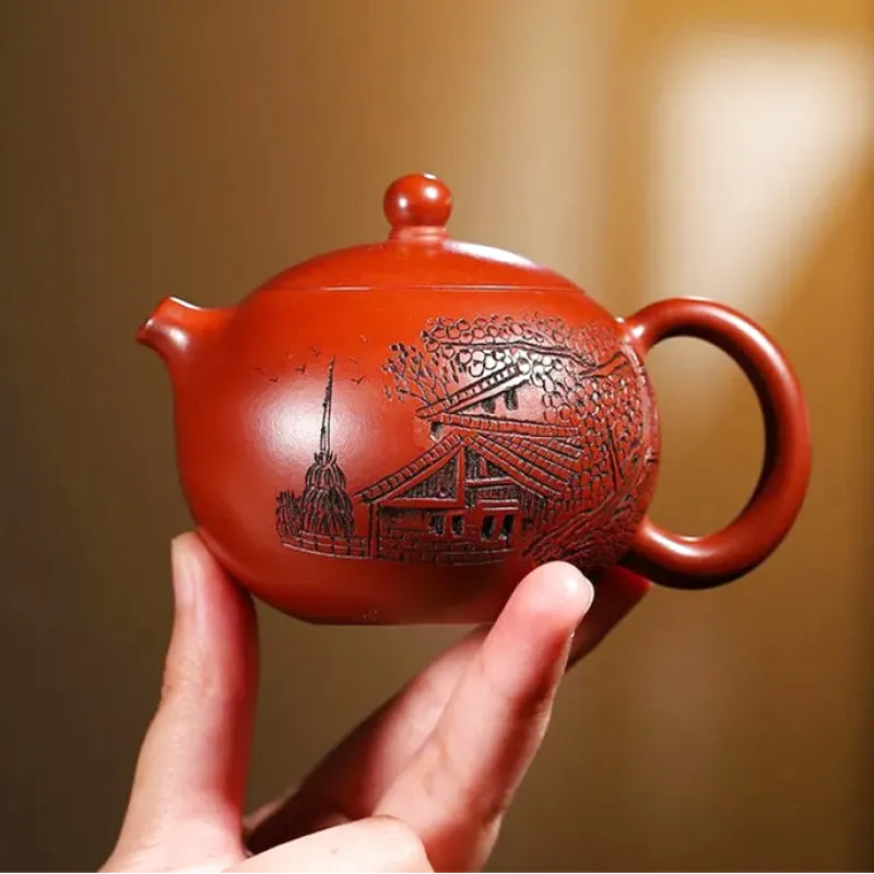 Théière Xishi Zisha, coloris rouge