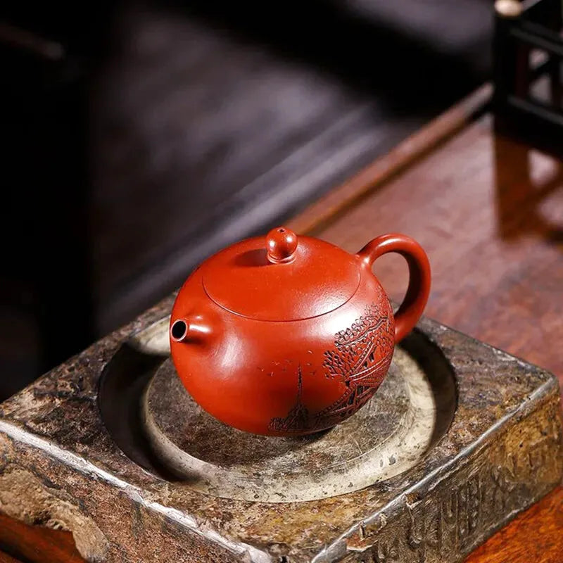 Théière Xishi Zisha, coloris rouge