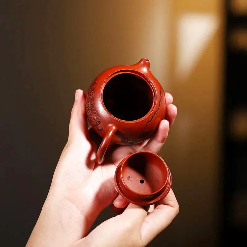 Théière Xishi Zisha, coloris rouge