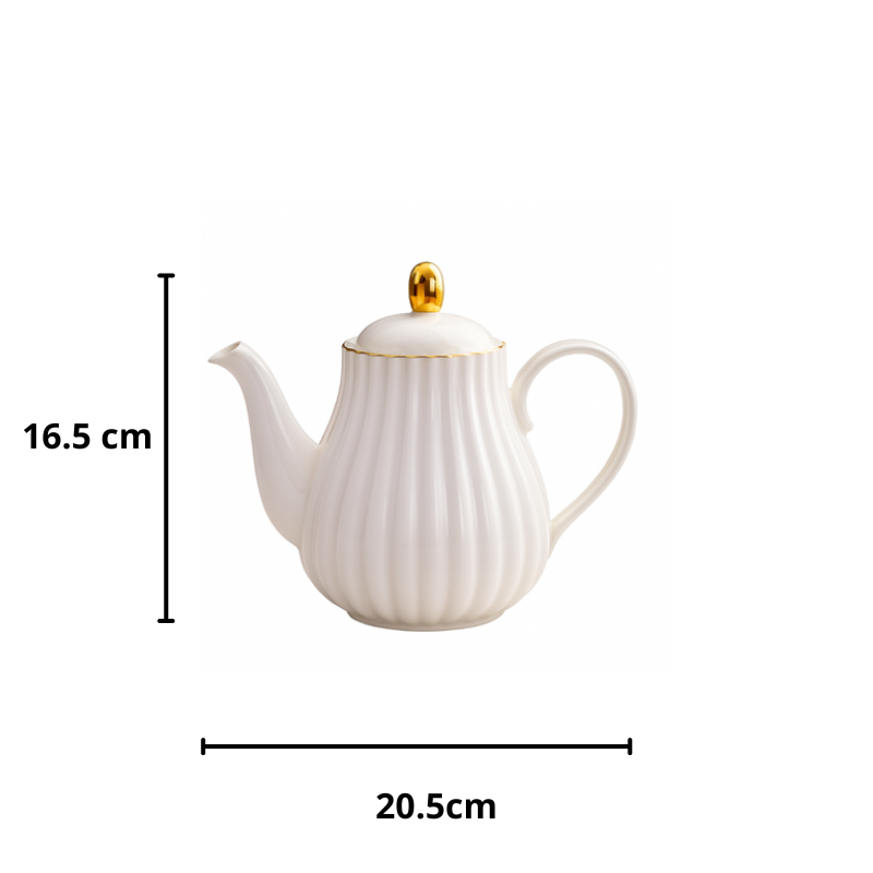 Théière Victoria Théière anglaise en porcelaine blanche